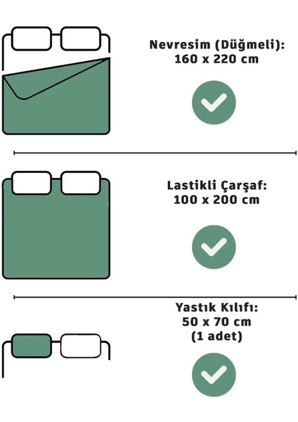 Lastikli Çarşaflı Tek Kişilik Nevresim Takımı Star