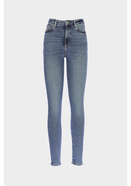 Judy Açık Mavi Yüksek Bel Patı Fermuarlı Skinny Jean Pantolon C 4521-266