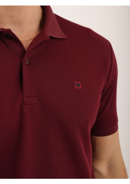 Erkek Regular Fit Polo Yaka Waffle Basic Tişört indirimleri