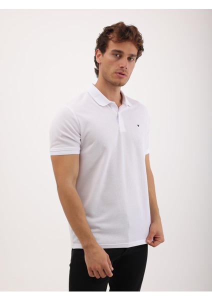 Erkek Regular Fit Polo Yaka Waffle Basic Tişört fırsatları