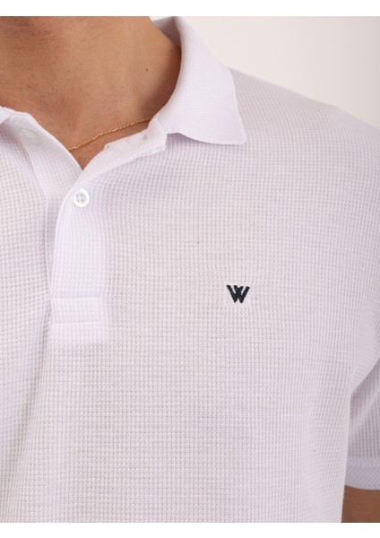Erkek Regular Fit Polo Yaka Waffle Basic Tişört indirimleri
