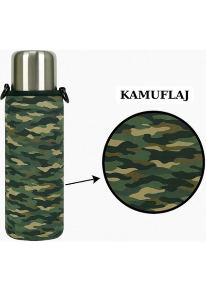 Klasik Kulpsuz 1.0 Lt. ile Uyumlu Omuz Askılı Termos Kılıfı