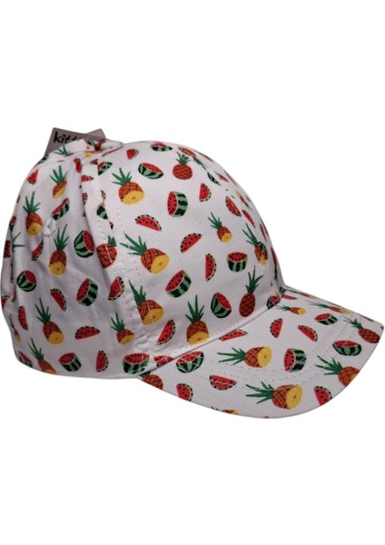 Spteks Kitti 4-8 Yaş Kız Çocuk Beyaz Renk Desenli Yazlık Şapka indirimleri