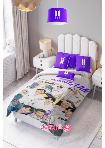 Mor Bts Bangtan Bebek ve Çocuk Odası Nevresim Takımı ( Çarşafsız )
