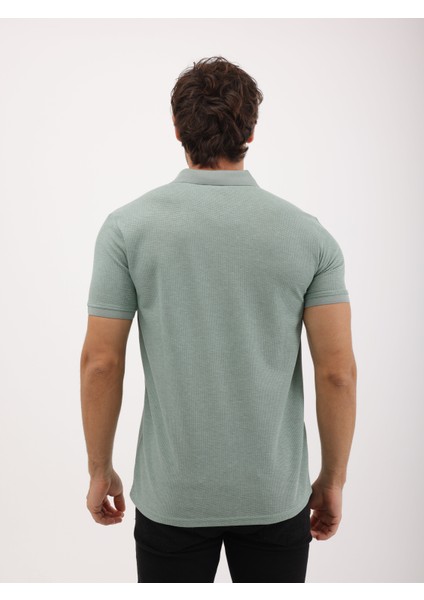 Erkek Regular Fit Polo Yaka Waffle Basic Tişört fiyatları