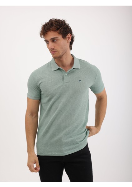Erkek Regular Fit Polo Yaka Waffle Basic Tişört modelleri