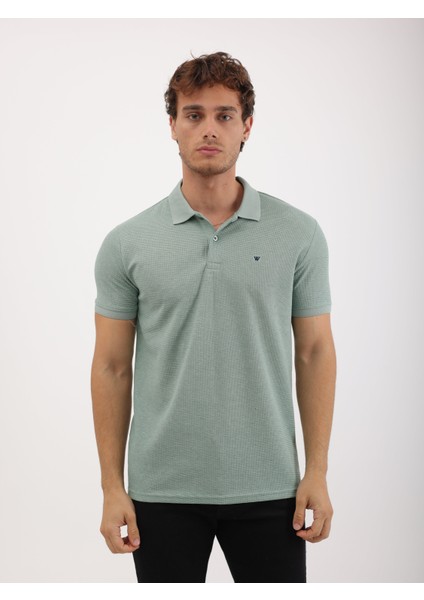 Erkek Regular Fit Polo Yaka Waffle Basic Tişört fırsatları