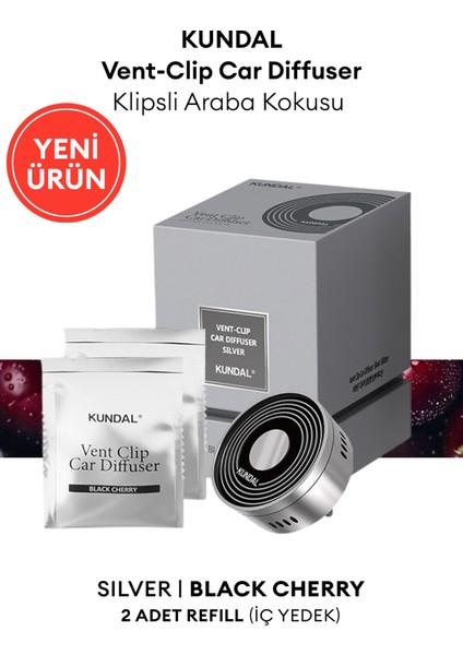 Klipsli Araba Kokusu Silver (Black Cherry) Kundal Vent-Clip Car Diffuser Silver