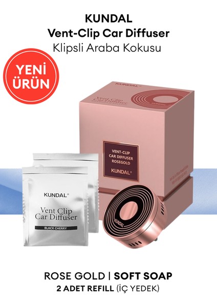 Klipsli Araba Kokusu Rose Gold (Soft Soap) Kundal Vent-Clip Car Diffuser Rose Gold