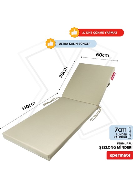 Ultra Kalın Şezlong Minderi Fermuarlı Su İtici Kumaş Katlanır Şezlong Minderi Katlanabilir Plaj Minderi 60x180x7 fiyatları