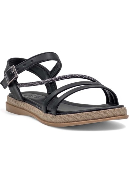 Yan Atkılı Taşlı Kadın Sandalet Siyah modelleri