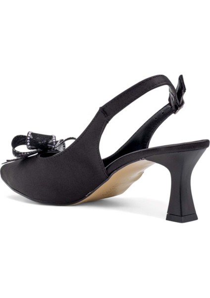 Fiyonklu Taşlı Alçak Kadeh Topuklu Abiye Siyah fırsatları