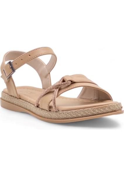 Taşlı Kadın Sandalet Vizon modelleri