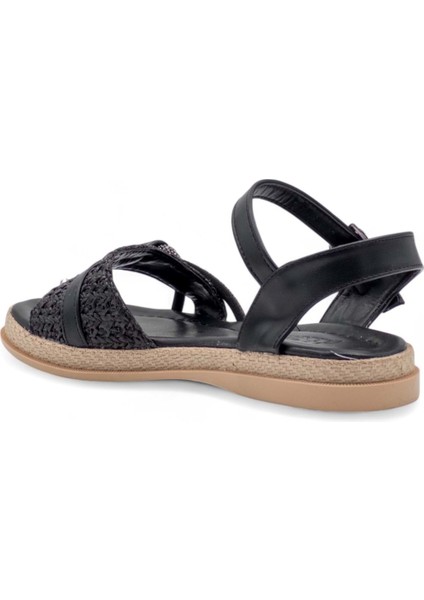 Taşlı Kadın Sandalet Siyah fırsatları