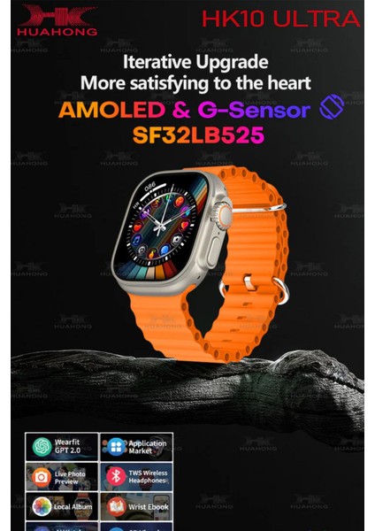 HK10 Ultra 3 Chat Gpt/video Uygulama/chat Gpt Destekli Super Amoled E-Kitap/galeri
