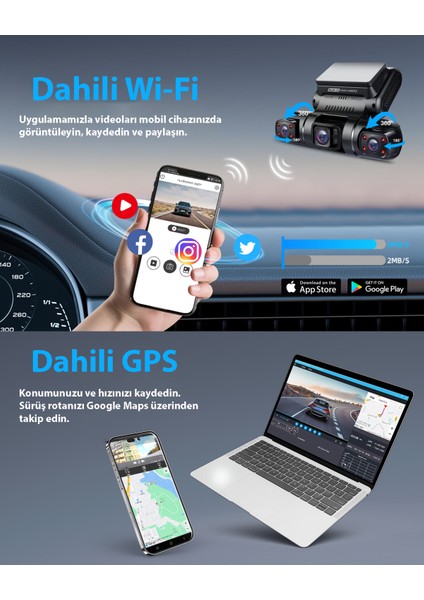 D90-4CH Fhd Wi-Fi Gps + 128GB Sd Kart