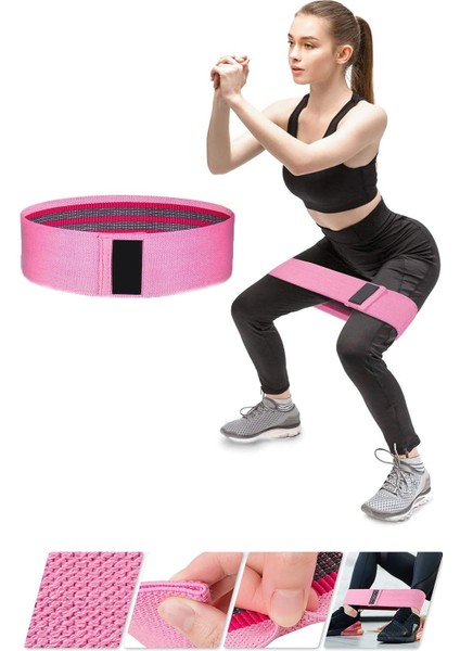 Hip Loop Squat Band Direnç Egzersiz Lastiği Kalça Fitness Pilates Dokuma Jimnastik Bandı