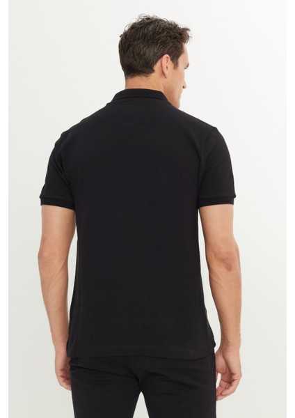 %100 Pamuk Regular Fit Normal Kesim Siyah Polo Yaka Tişört indirimleri