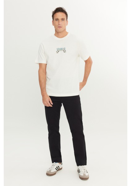 Slim Fit Dar Kesim Normal Bel Dar Paça Siyah Chino Pantolon