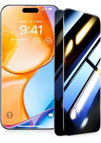Apple iPhone 16 Pro Ekran Koruyucu Hayalet Kolay Uygullama Aparatlı Tam Kaplayan Kırılmaz Cam