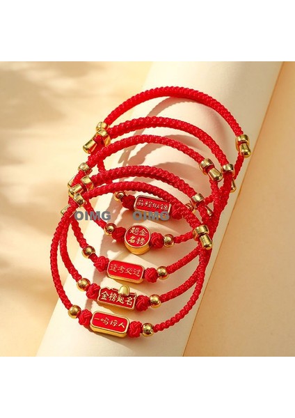 Yeni Iyi Şans Bileziği Erkek ve Kadın Ilham Verici Nimet Hediye El Dokuması Kırmızı Ip (Yurt Dışından)