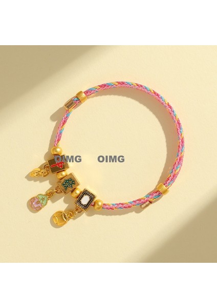 Yeni Iyi Şans Bileziği Dokuma Çocuk Modelleri Bebek Bebek Erkek ve Kadın Yetişkin Nimet Renkli Ip U Aslan Beş Renkli Çizgi El Ipi Bitmiş Ürünler (Yurt Dışından)