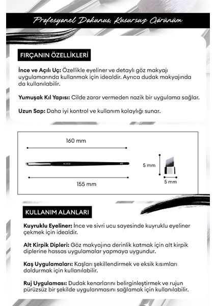 Açılı Eyeliner Fırçası Cre'ars Detailed Liner Brush #113 fiyatları