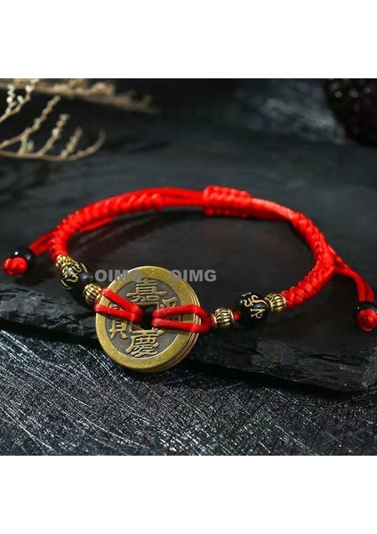 Yeni Iyi Şans Bileziği Erkek ve Kadın Ilham Verici Nimet Hediye El Dokuması Kırmızı Ip (Yurt Dışından)