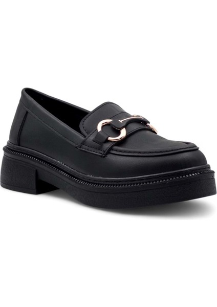 Toka Detaylı Kadın Loafer Ayakkabı Siyah modelleri