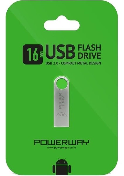 Powerway 16 GB Metal USB 2.0 Flash Bellek