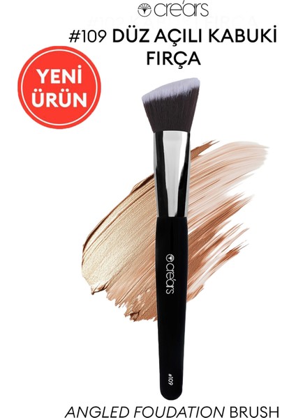 Düz Açılı Kabuki Fırça Cre'ars Angled Foundation Brush #109