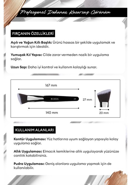 Düz Açılı Kabuki Fırça Cre'ars Angled Foundation Brush #109 fiyatları