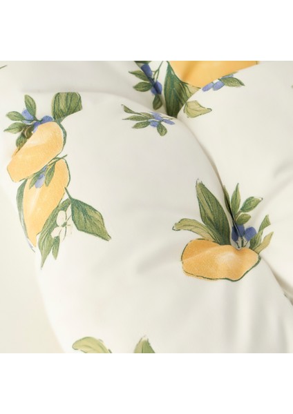 Lemoncello Yellow Baskılı Sandalye Minderi Sarı (40X40 Cm)