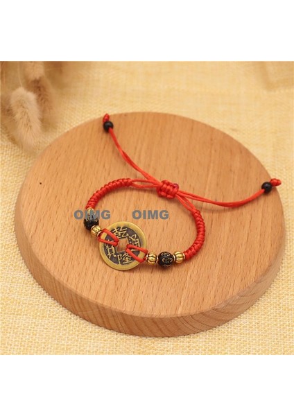 Yeni Iyi Şans Bileziği Erkek ve Kadın Ilham Verici Nimet Hediye El Dokuması Kırmızı Ip (Yurt Dışından)