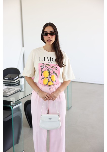 Limon Yazı ve Baskılı Tshirt