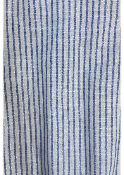 Çizgili ve Simli Uzun Pamuk Viskon Gömlek 2730 indirimleri