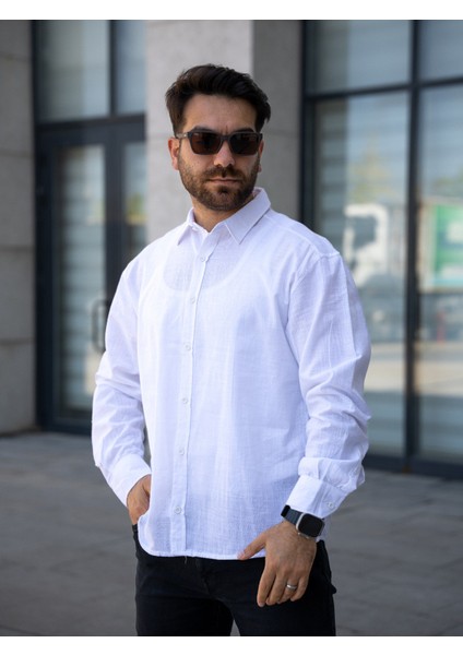 Uzun Kol Keten Gömlek modelleri