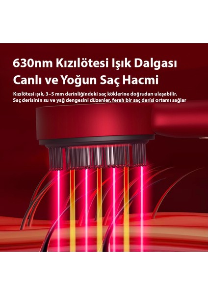 Hairglow Şarjlı Saç Bakım ve Masaj Tarağı - Bakım Yağı Hazneli