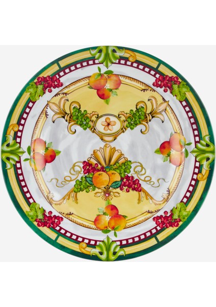 Carpe Diem Sarı Melamin Yemek Tabağı 28 cm