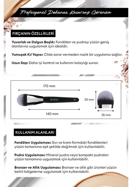 Düz Fondöten Fırçası Cre'ars Face Paint Brush #104 fiyatları