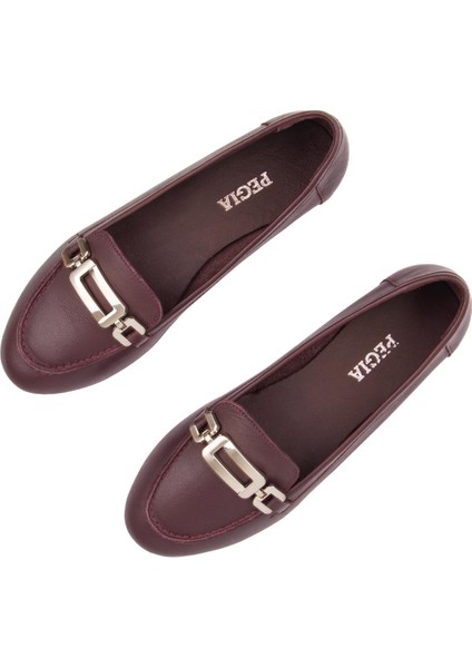 Hakiki Deri Tokalı Kadın Loafer DG6045
