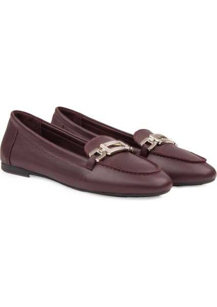 Hakiki Deri Tokalı Kadın Loafer DG6045