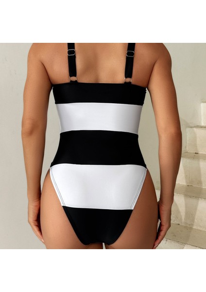 Askı Tek Parça Mayo Kadın Renk Çizgili Dikiş Tek Parça Sıcak Kız Mayo Yüksek Bel Ince Yürüme Önleyici Plaj Seti (Yurt Dışından) fiyatları