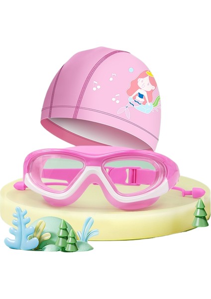 Çocuk Yüzme Gözlüğü Yüzme Şapka Seti Hd Su Geçirmez Sis Kutusu (Yurt Dışından)