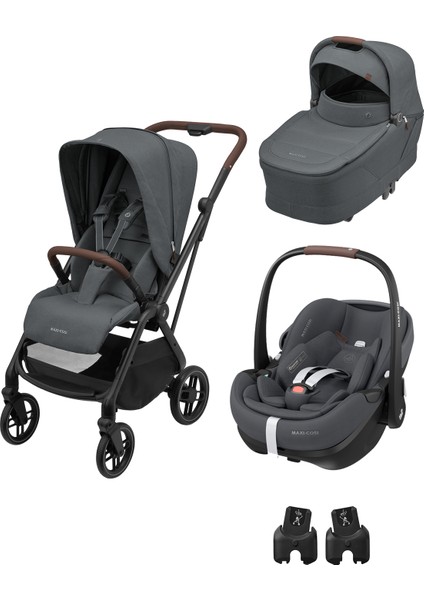 Maxi- Cosi Leona2 3 Ü 1 Arada Seyahat Sistem Bebek Arabası Twillic Graphite
