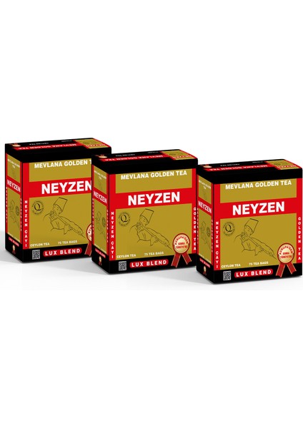 3 x 75'li - Saf Yaprak Çay Golden Tea Ceylon Sri Lanka Sallama Mevlana Golden Tea 75