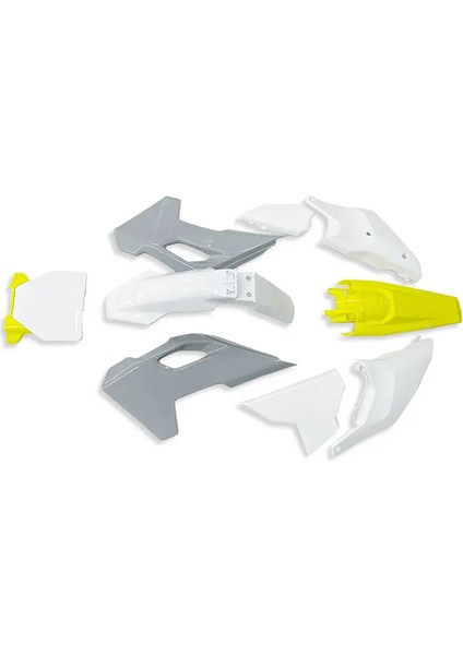 Plastik Granaj Seti - Beyaz, Gri, Sarı (Husqvarna 2024-2025 Uyumlu) Mx Numaratörlü