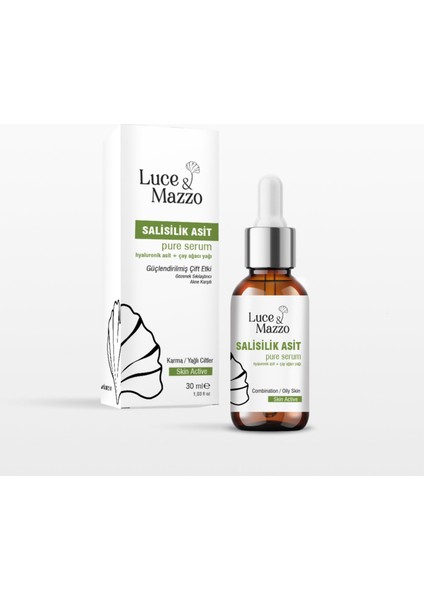 Yağlı/Karma Ciltler Için Salisilik Asit Serumu 30 ml – Hyaluronik Asit & Çay Ağacı Destekli