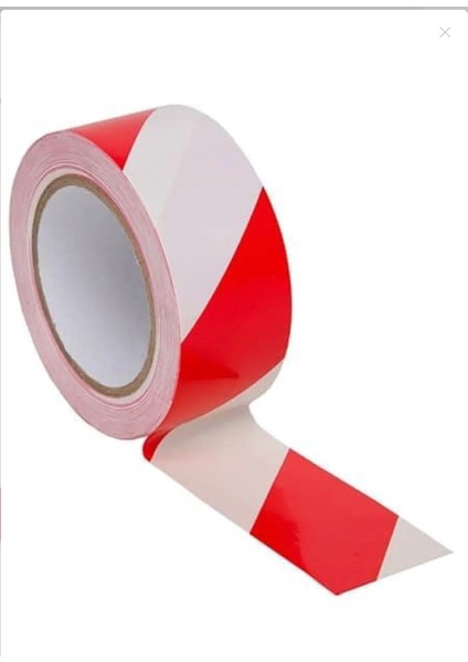 Pvc Yer Işaretleme & Yönlendirme Bantı 48MMX30MT Kırmızı/beyaz