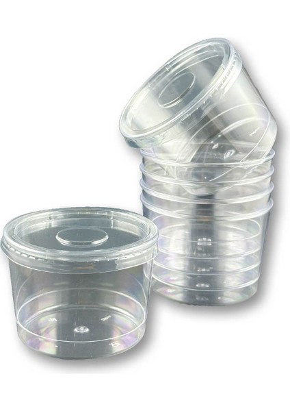 Kapaklı Sert Plastik Tatlı Kasesi Magnolya Kabı 250ML